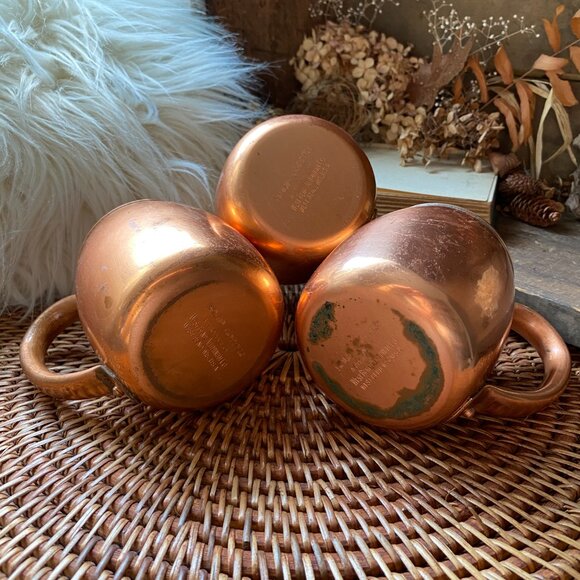 3 West Bend Copper Moscow Mule Mugs Cups Made in USA - Picture 4 of 5
